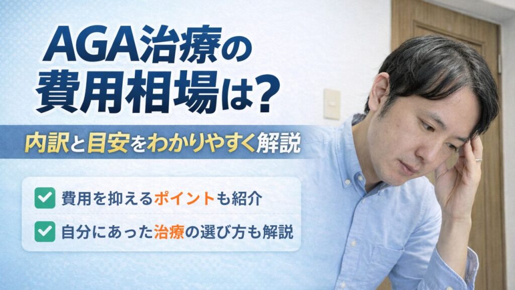 AGA治療の費用相場はいくら?内訳と目安をわかりやすく解説した画像