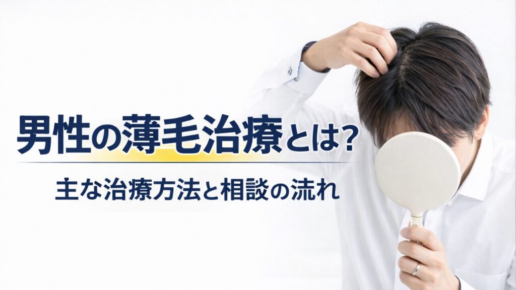 男性の薄毛治療とは?主な治療方法と相談の流れを解説するイメージ