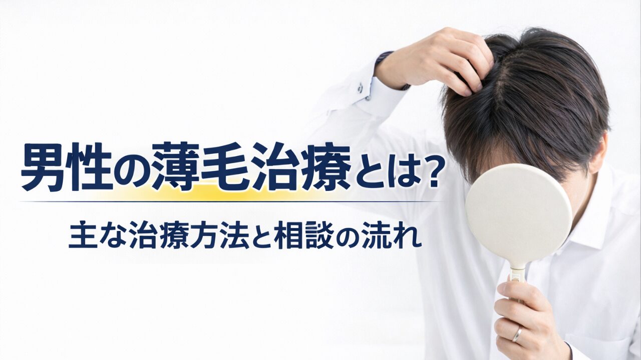 男性の薄毛治療とは?主な治療方法と相談の流れを解説するイメージ