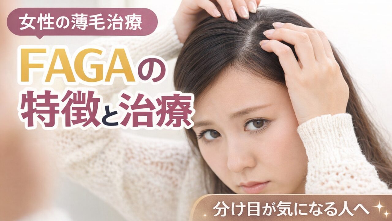 女性の薄毛治療とFAGAの特徴　分け目を気にする女性のイメージ