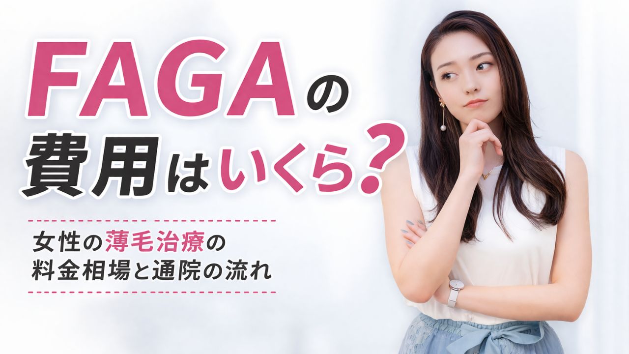 FAGAの費用はいくら？女性の薄毛治療の料金相場と通院の流れを解説するアイキャッチ画像