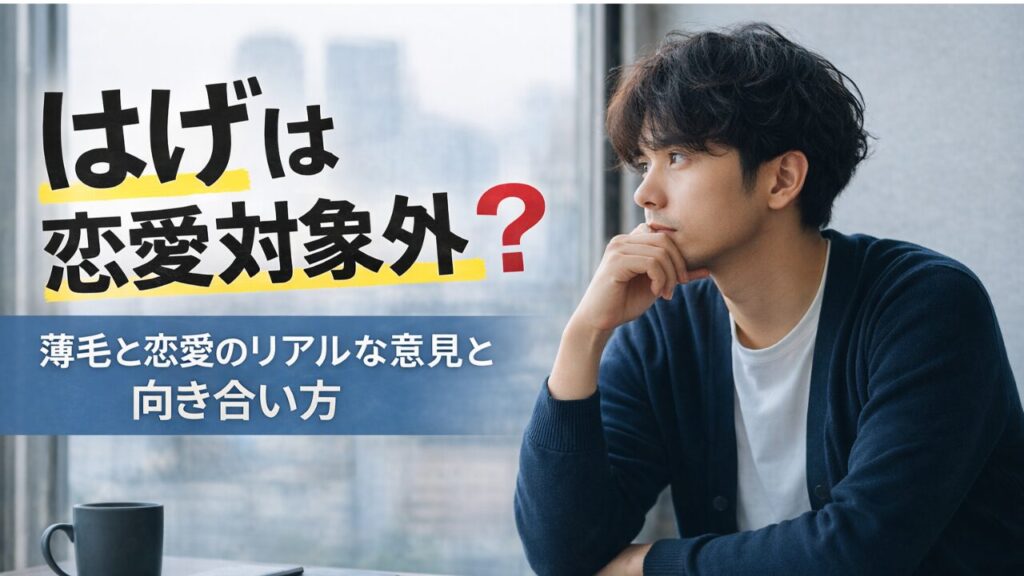 はげは恋愛対象外？薄毛と恋愛の悩みを扱う記事のアイキャッチ画像
