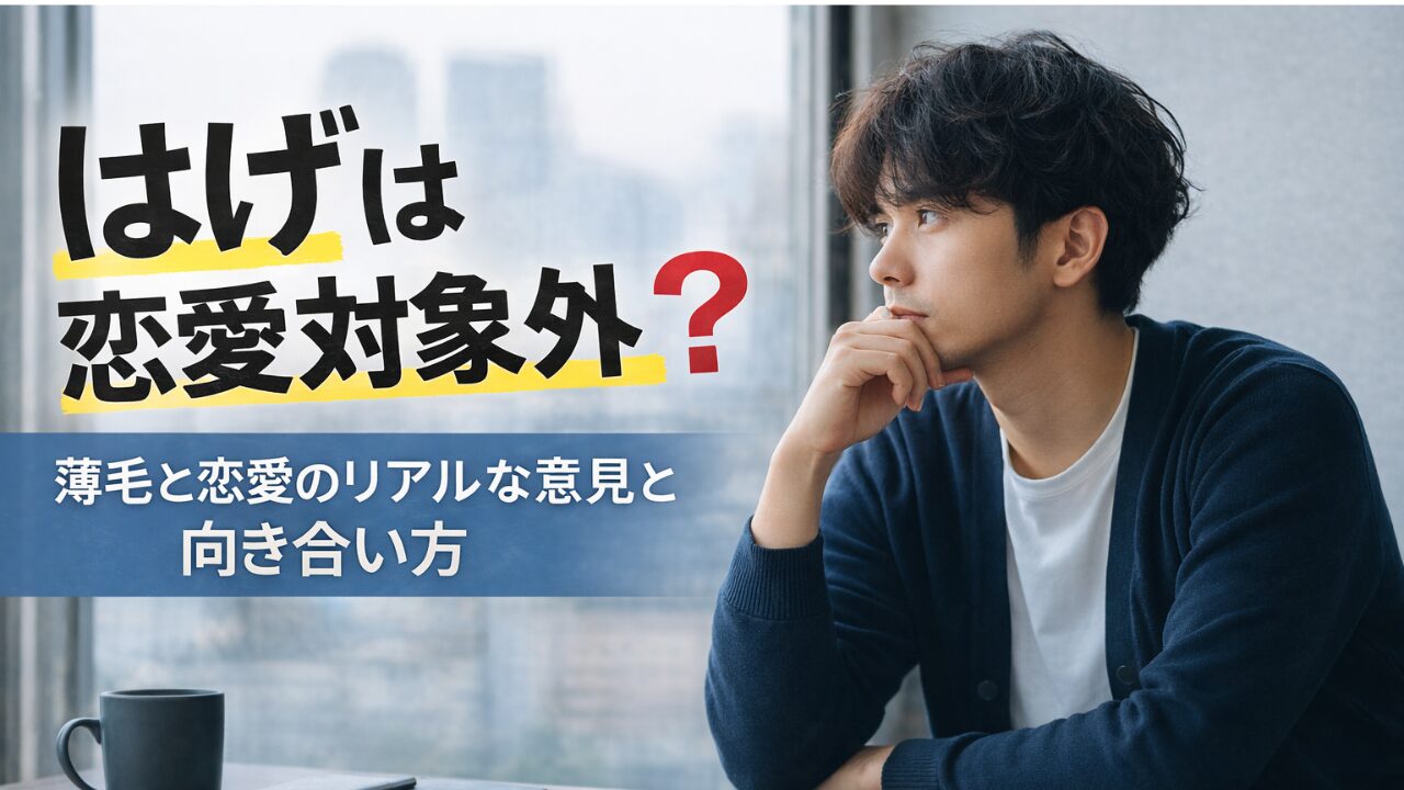 はげは恋愛対象外？薄毛と恋愛の悩みを扱う記事のアイキャッチ画像
