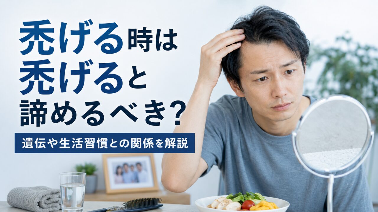 鏡を見ながら薄毛や生え際を気にする男性